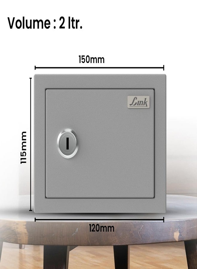 لينك خزنة Link Smart سعة 2 لتر من نوع Gullak للمنزل والمكتب | ضمان 3 سنوات | مفتاح ميكانيكي، مصنوعة من مادة CRCA، تصميم مقطوع بالليزر | خزنة توفير أنيقة | الوزن: 0.9 كجم | رمادي عازل للصوت - Image 4